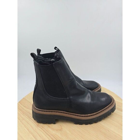 Sam Edelman  Laguna Mini Chelsea Lug Sole Leather Boots Black Youth Size 3M - Picture 1 of 8